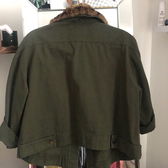 Blank NYC Utility Jacket with Leopard Print Collar - Picture 4 of 4